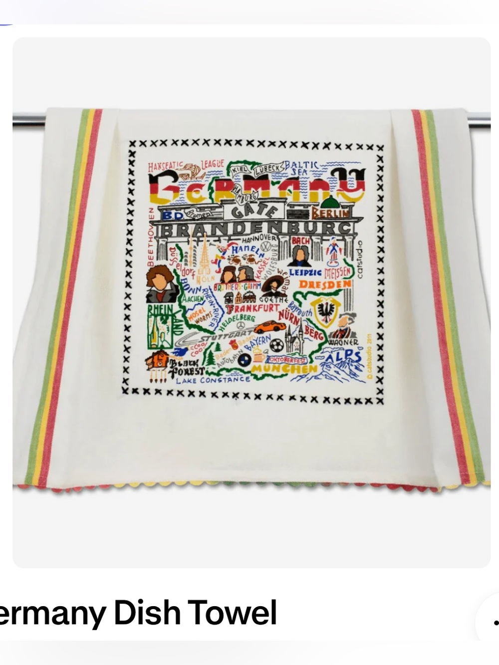 Colorful Germany Map Dish Towel by Catstudio
Never ooened